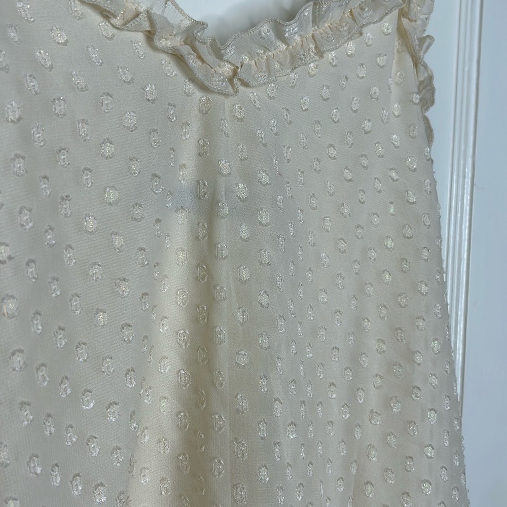 Norwegian Tank Top Cream Color Flowy Ruffled - Picture 2 of 8
